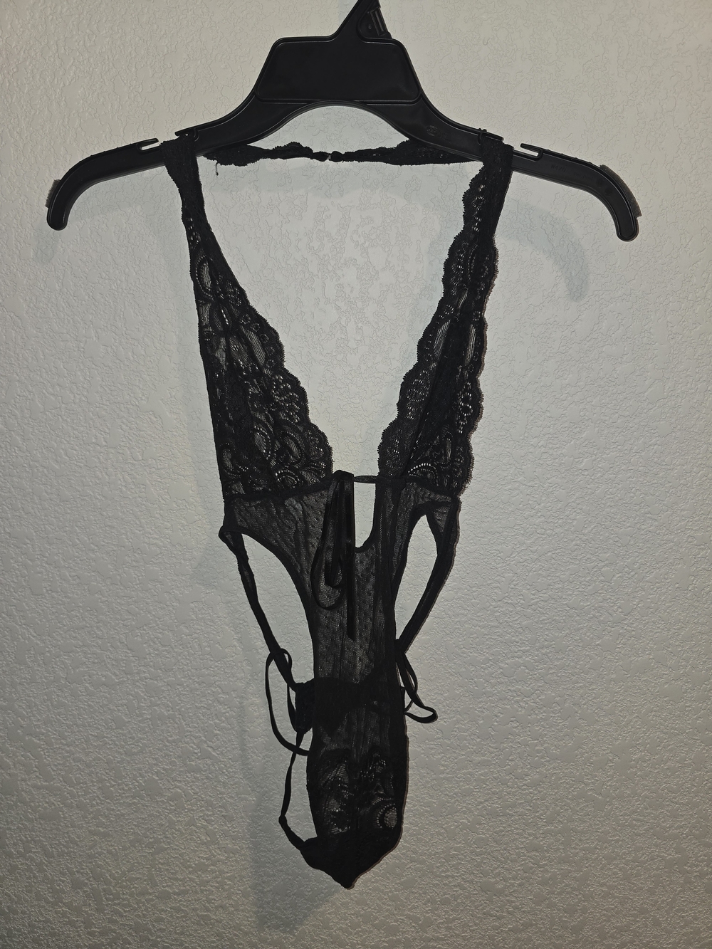 Victoria's Secret Sheer Lace Plunging Teddy Bodysuit - Women's Size Large